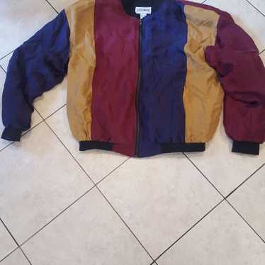 Vtg 90s silk bomber jacket