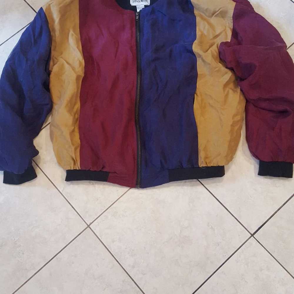 Vtg 90s silk bomber jacket - image 2