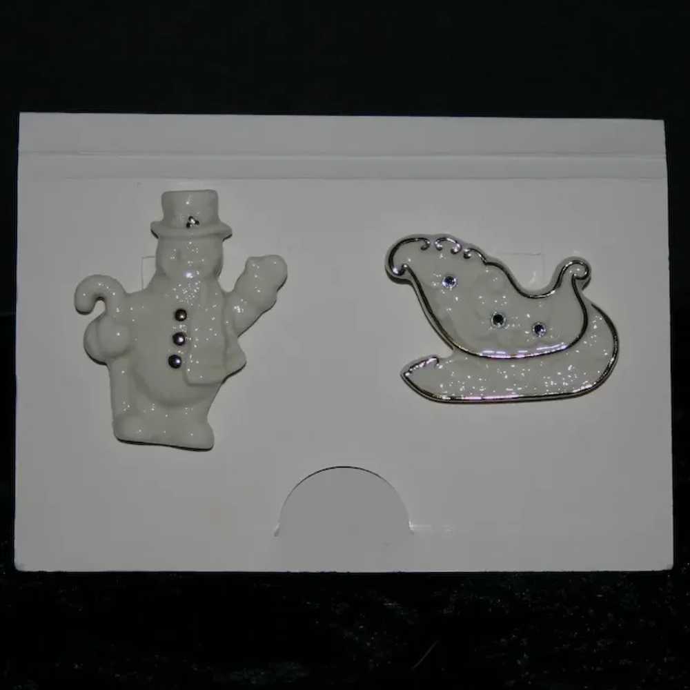 Lenox Vintage Snowman & Sleigh MIP Christmas Porc… - image 4