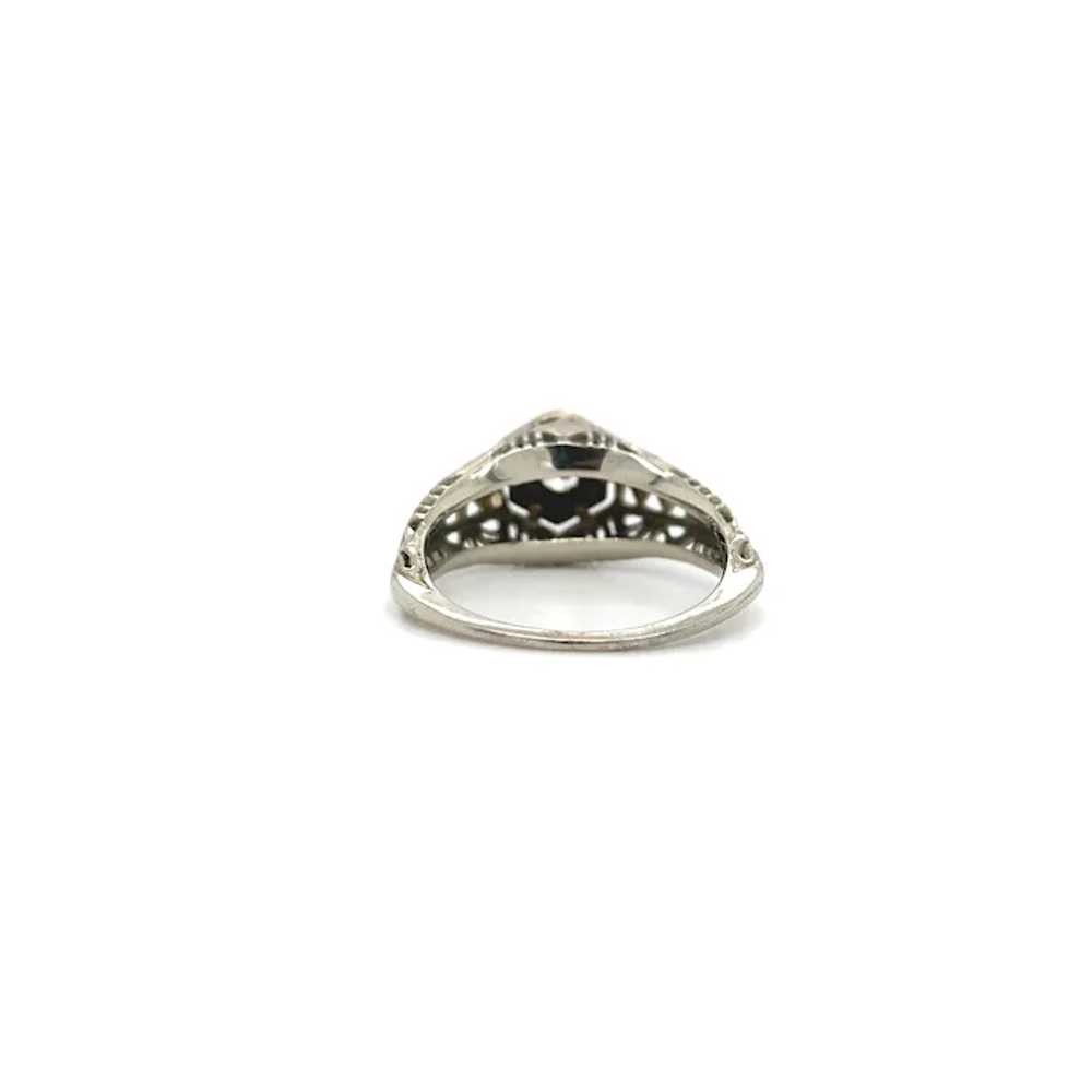 18K white gold Filigree Ring with .08ct Diamond - image 4