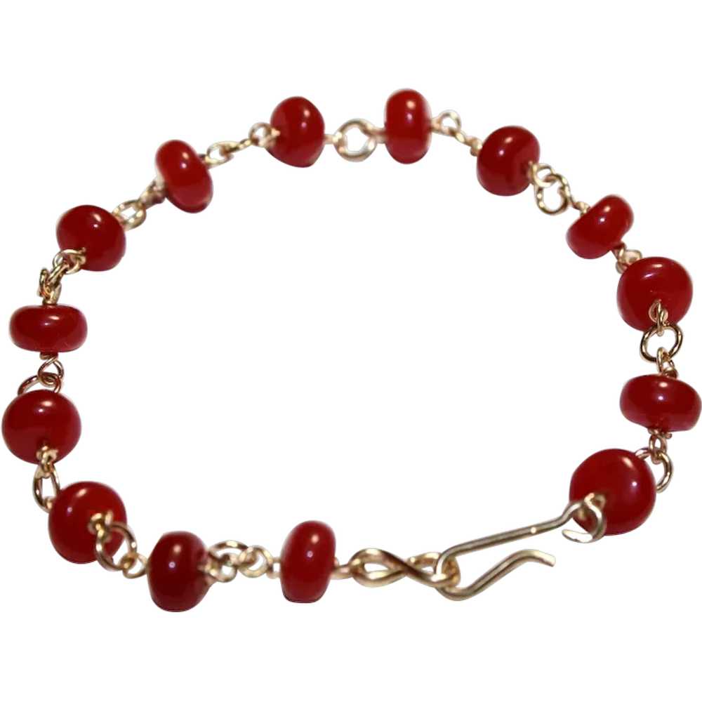 Burmese Red Ruby Link Bracelet - image 1