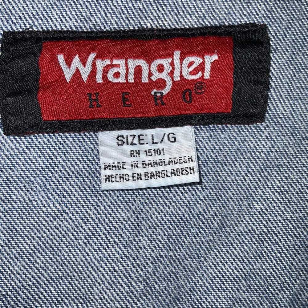 Vintage Wrangler Hero Medium Wash Cotton Trucker … - image 12