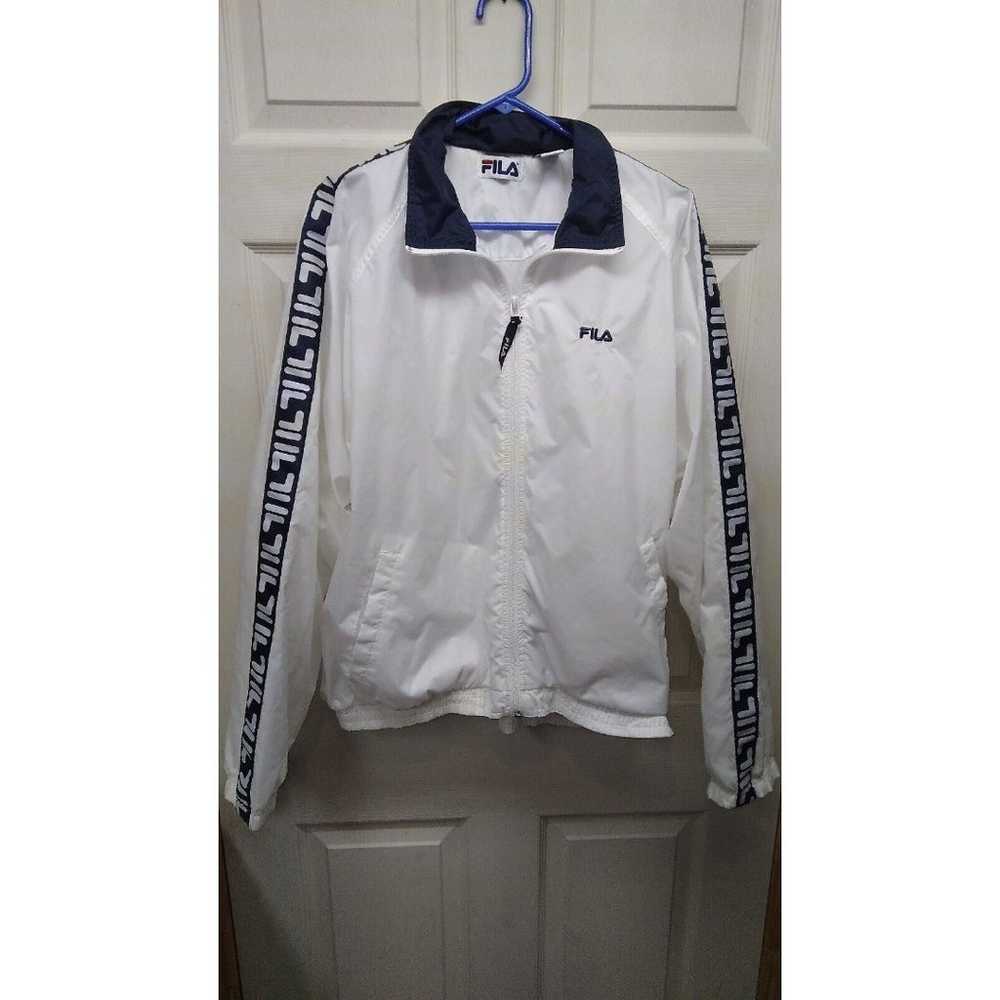 Vintage White FILA Mens Windbreaker Jacket Warm-U… - image 1