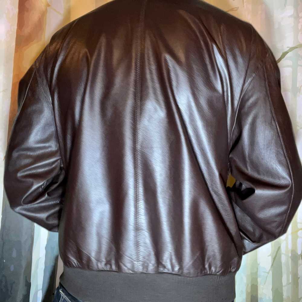 Vintage Genuine Leather Brown Members Only Coat - image 2