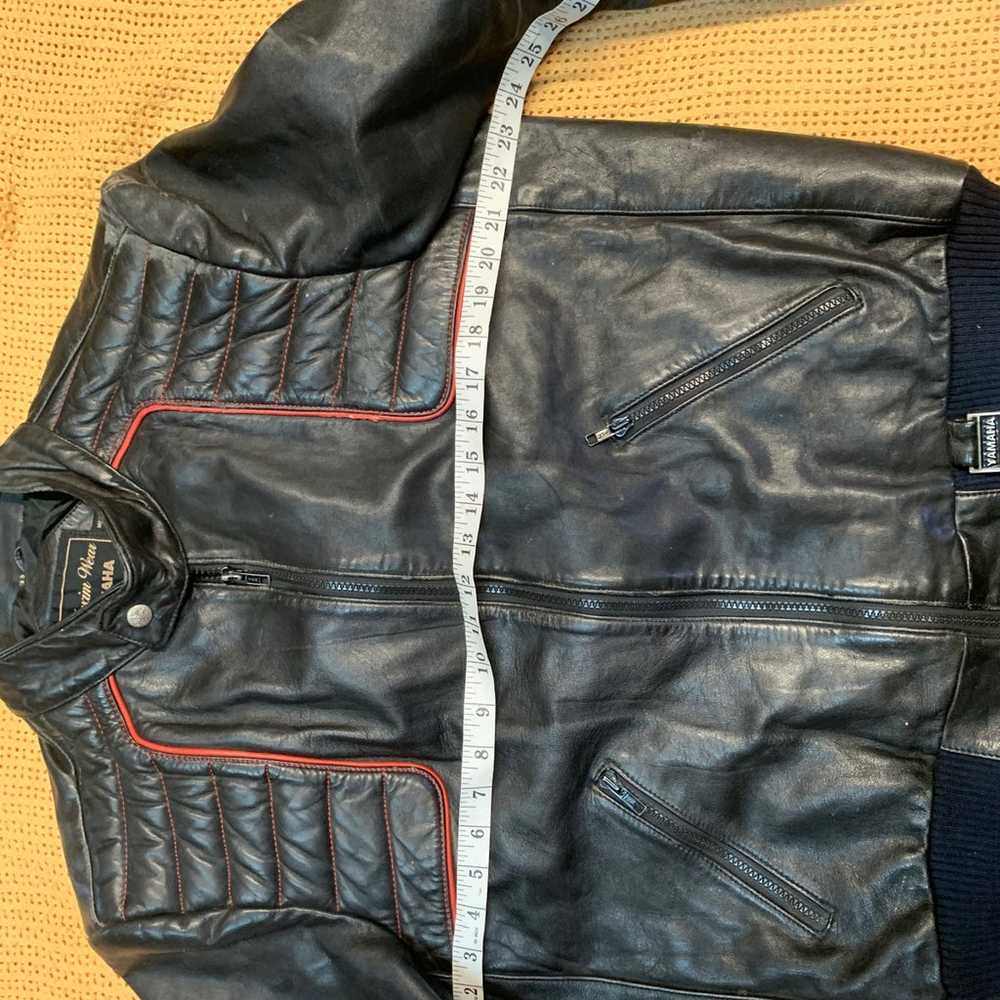 Maxim Wear Yamaha 100% Leather Jacket Vintage Men… - image 8