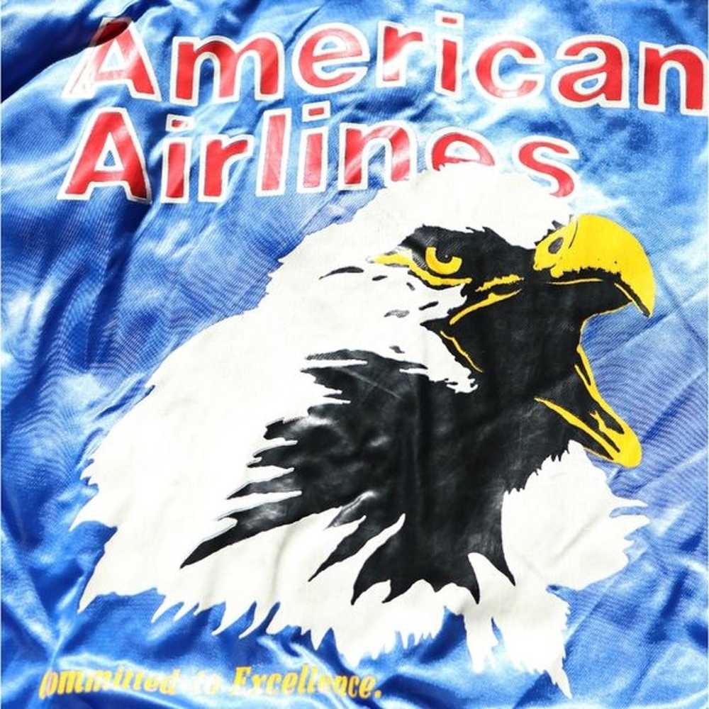 Vintage American Airlines Flight Satin Bomber Jac… - image 2