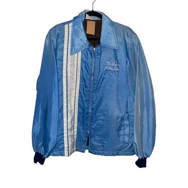 Vintage 1970s Racing Stripe Jacket w Chain Stitch… - image 1