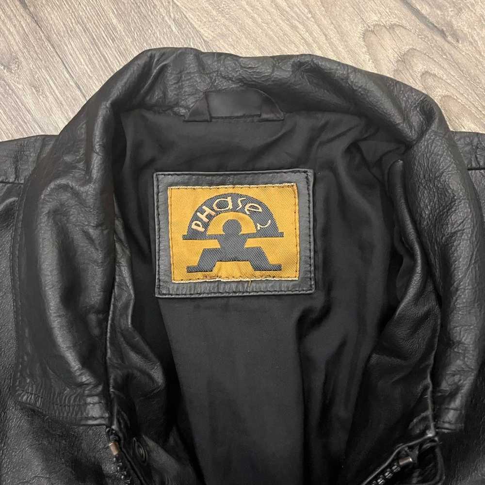 PHASE 2 Men’s Leather Jacket Size Large - image 2