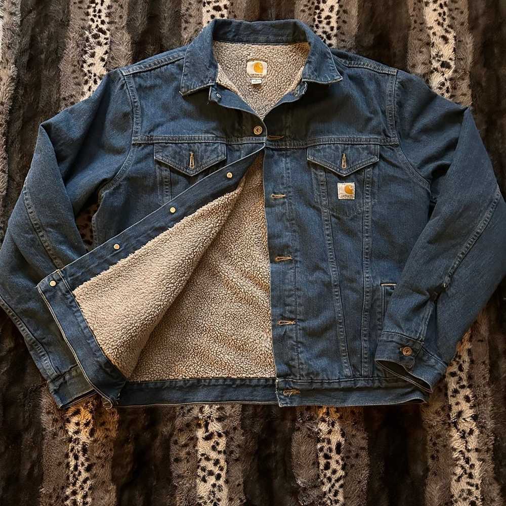 Carhartt Vintage Jean Jacket - Size Large - Sherp… - image 2