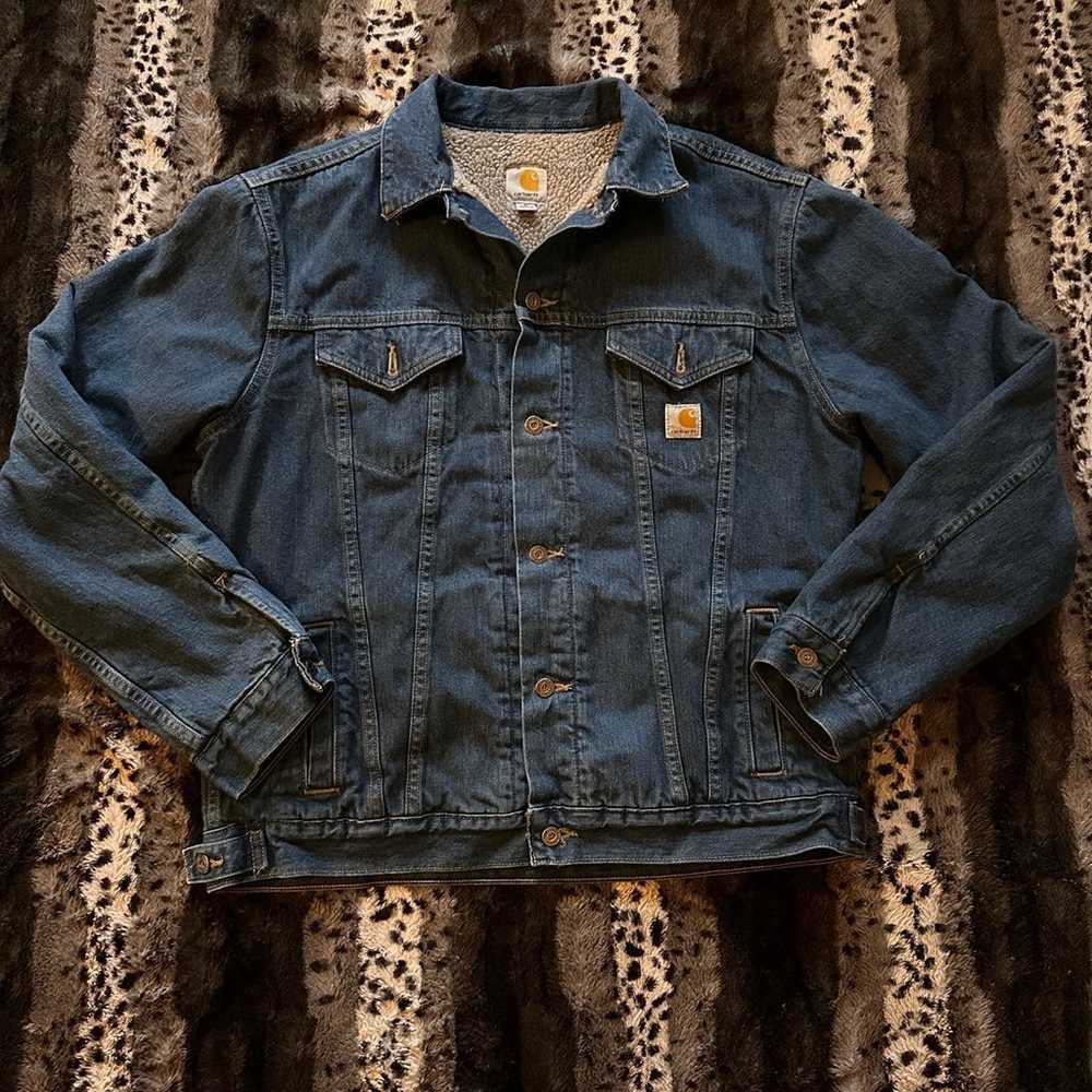 Carhartt Vintage Jean Jacket - Size Large - Sherp… - image 3