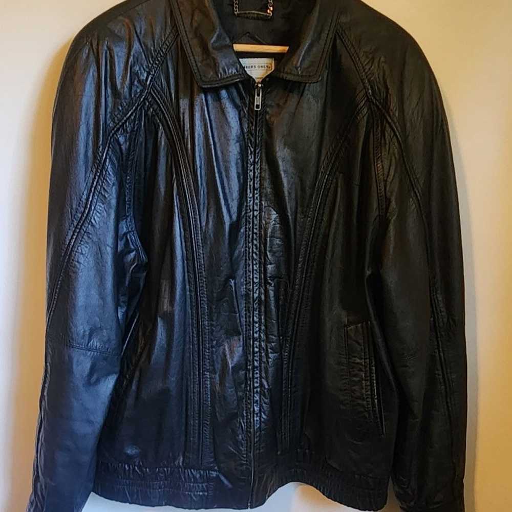 Vintage Members Only Zip-Up Leather Jacket, Men's… - image 1