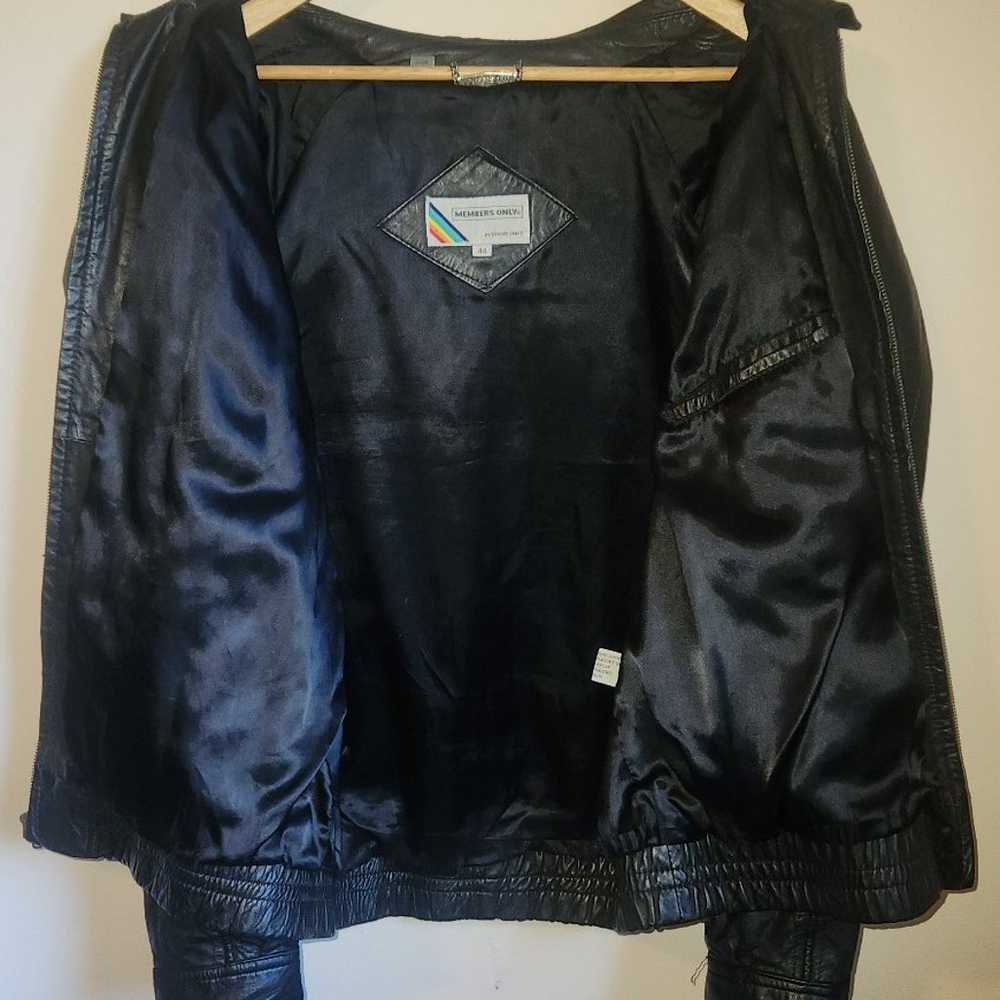 Vintage Members Only Zip-Up Leather Jacket, Men's… - image 3