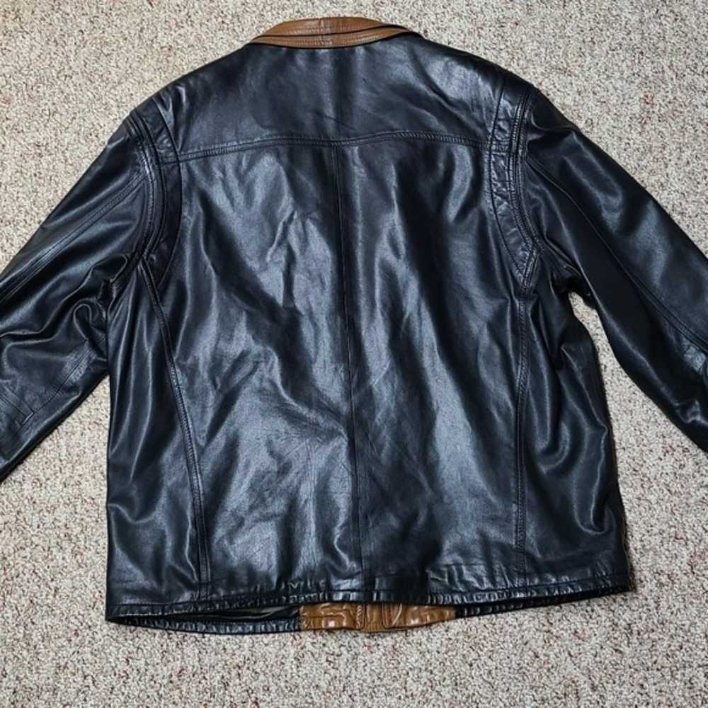 VTG Remy Bomber Leather Coat Double Collar Black … - image 10