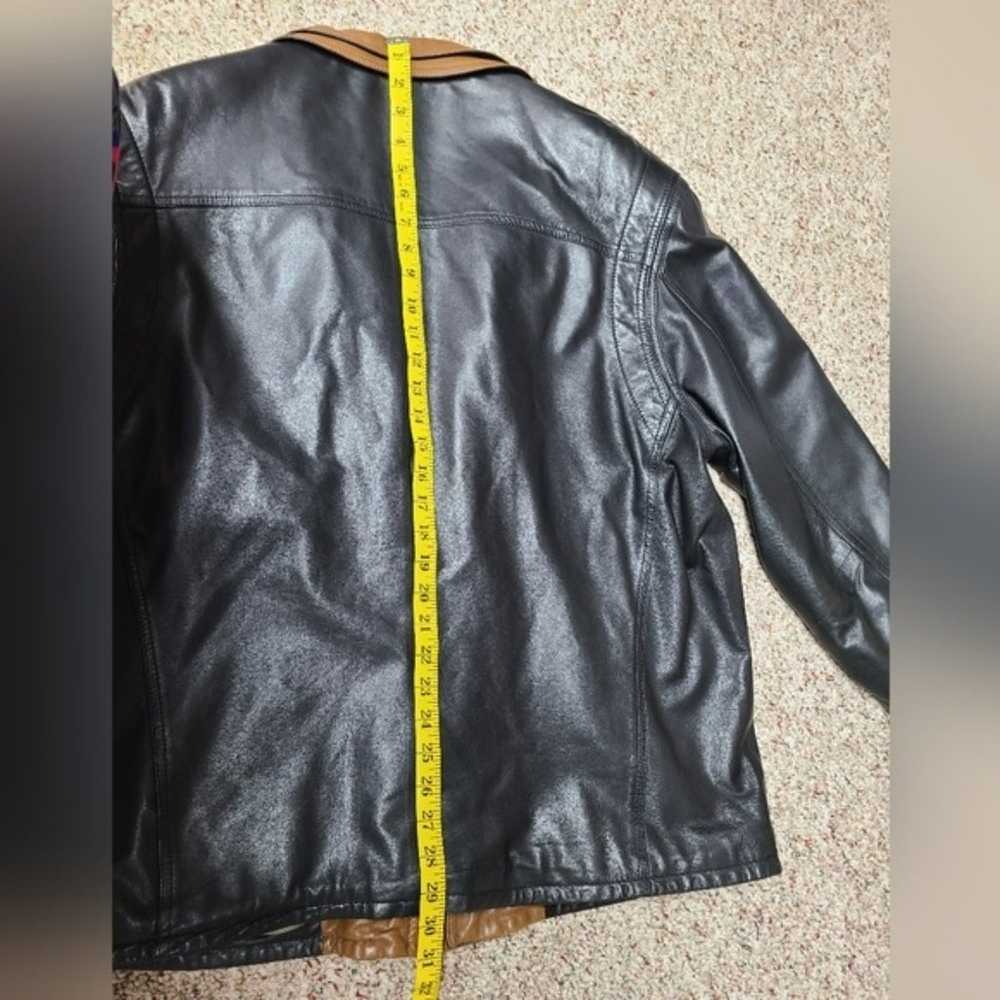 VTG Remy Bomber Leather Coat Double Collar Black … - image 11