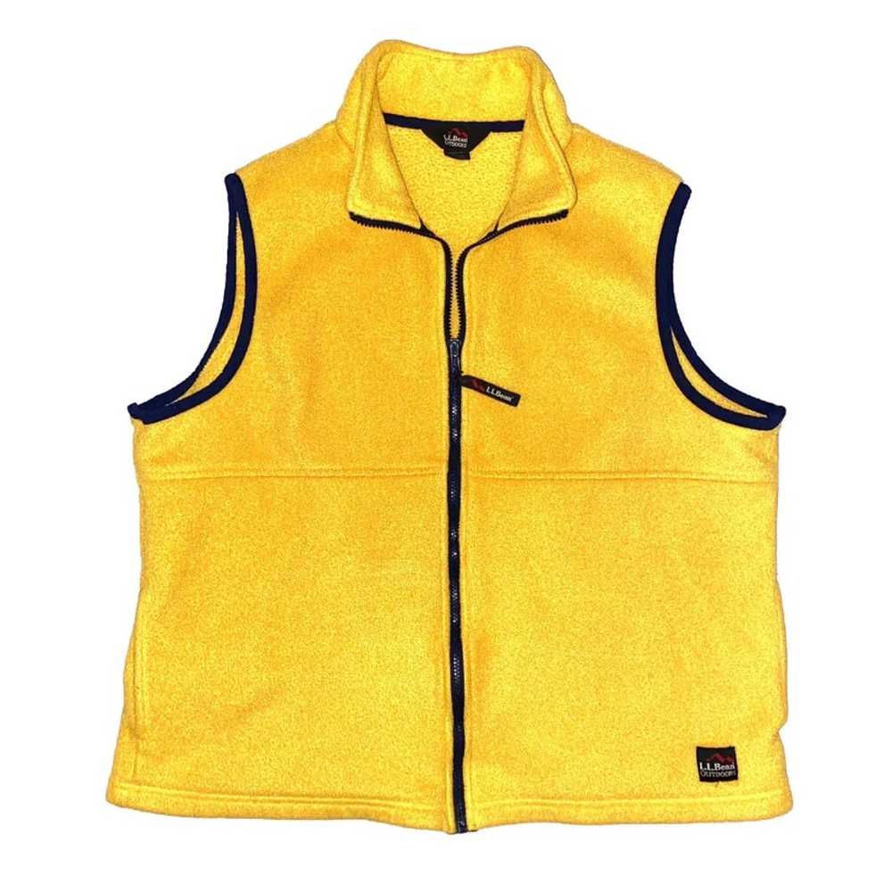 Vintage LL Bean Fleece Vest Yellow sz XL - L.L. B… - image 1