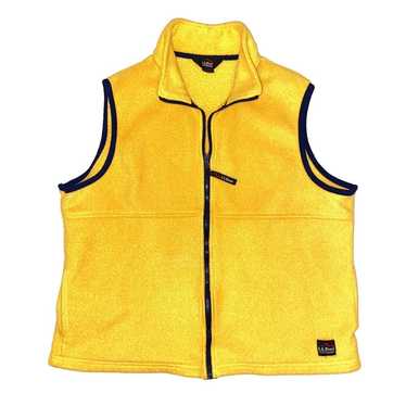 Vintage LL Bean Fleece Vest Yellow sz XL - L.L. B… - image 1