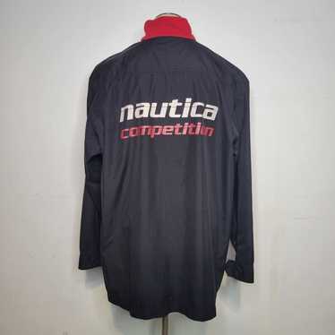 VTG Nautica Competition 1/4 Zip Fleece Jacket Adult Large Red Embroidered