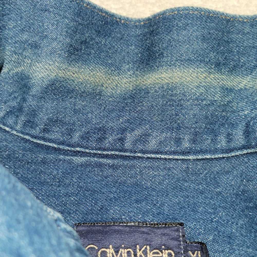Vintage Calvin Klein Blue Jean Jacket Size XL Mad… - image 11