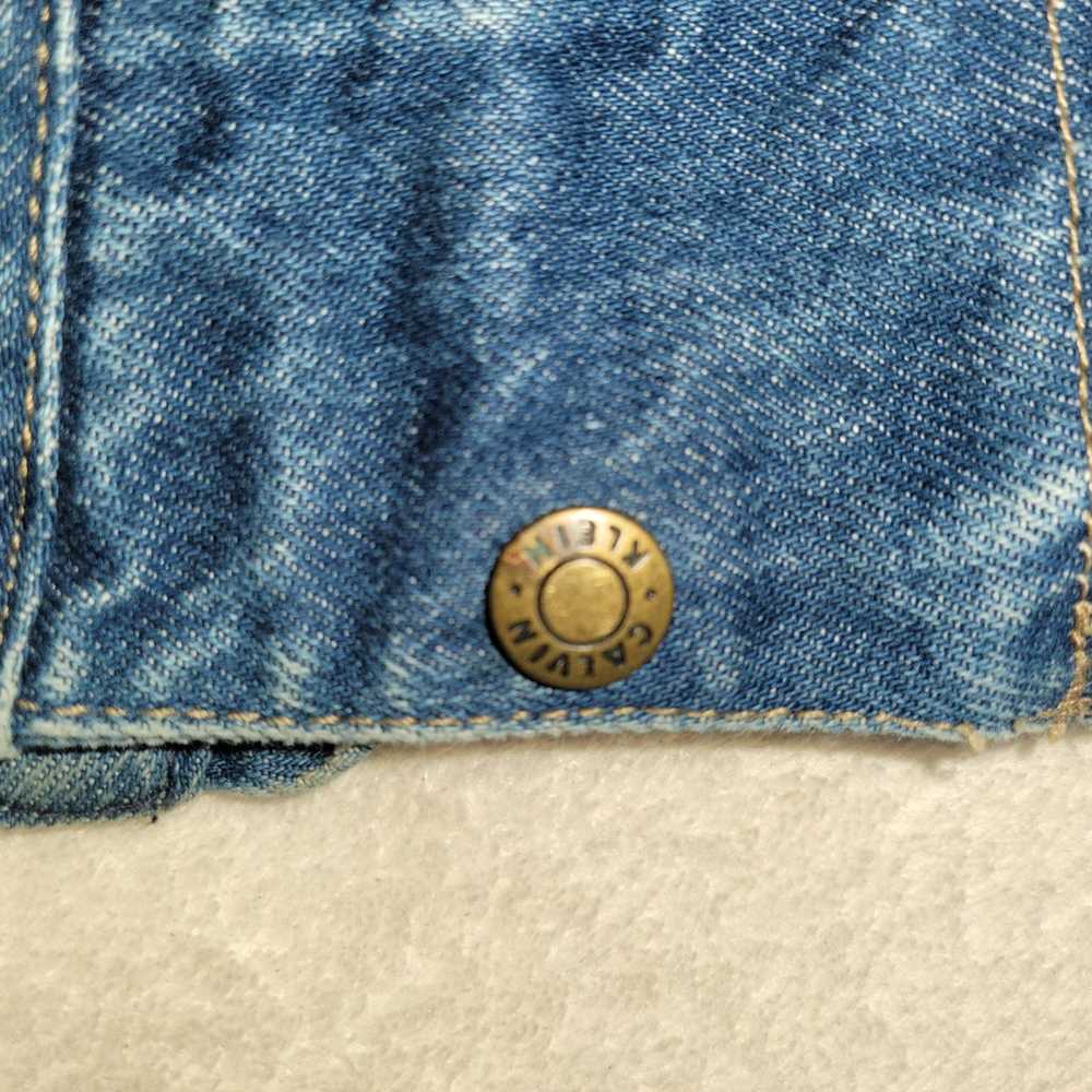 Vintage Calvin Klein Blue Jean Jacket Size XL Mad… - image 3