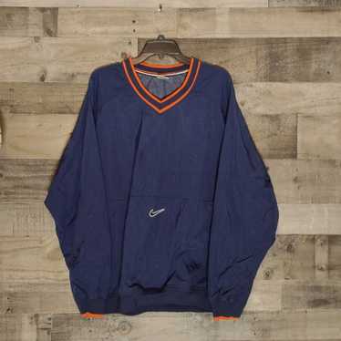 (XL) 90s Red Check Nike Windbreaker With Center Ch