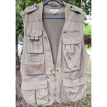 Eddie Bauer Fishing Fly Fishing Khaki Field Vest Safari Fits SP