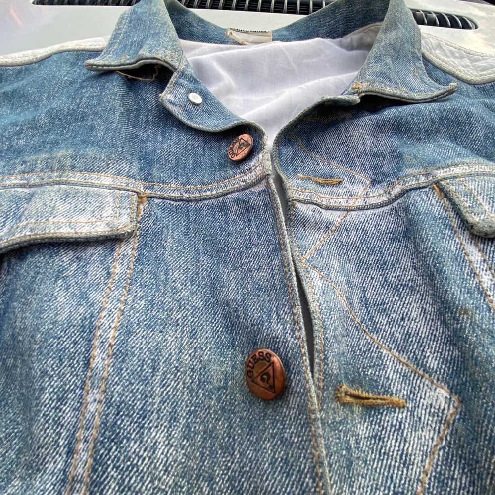 Vintage 80’s Guess denim leather jacket - image 2