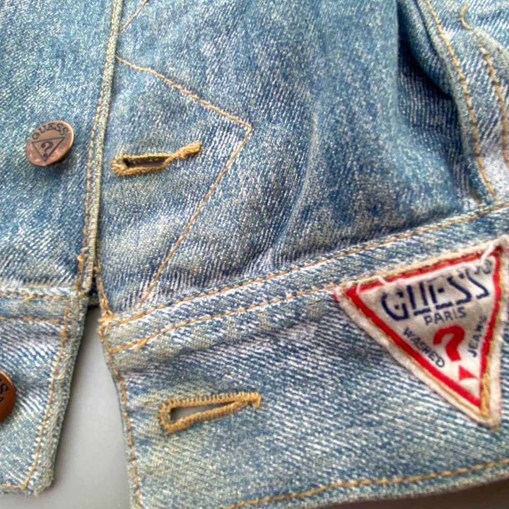 Vintage 80’s Guess denim leather jacket - image 4