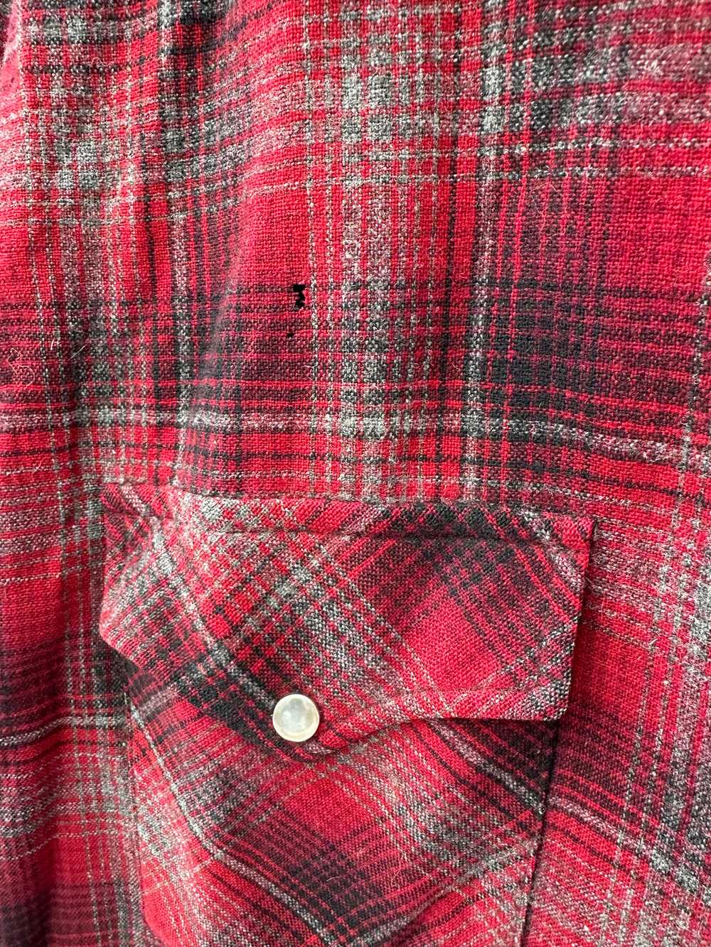 Short Sleeve Red/Gray Plaid Pendleton - XXL - as … - image 2