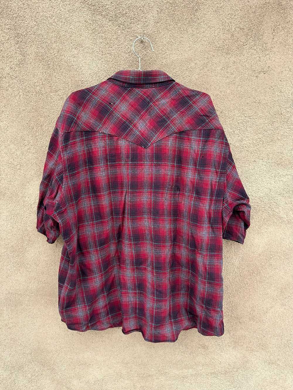 Short Sleeve Red/Gray Plaid Pendleton - XXL - as … - image 3