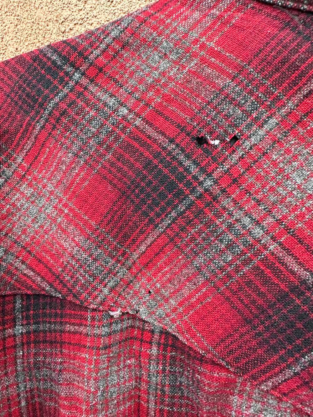 Short Sleeve Red/Gray Plaid Pendleton - XXL - as … - image 5