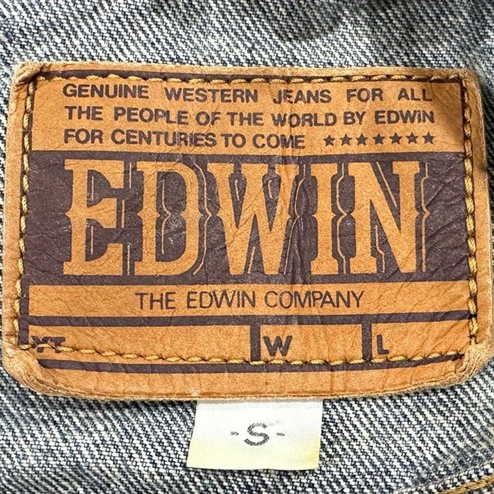 Vintage 80's/90's EDWIN Stone Washed Full Button … - image 6