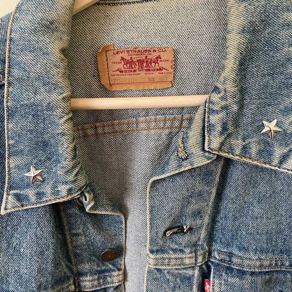 Vintage Levi Strauss Denim Jacket Made in USA wit… - image 4