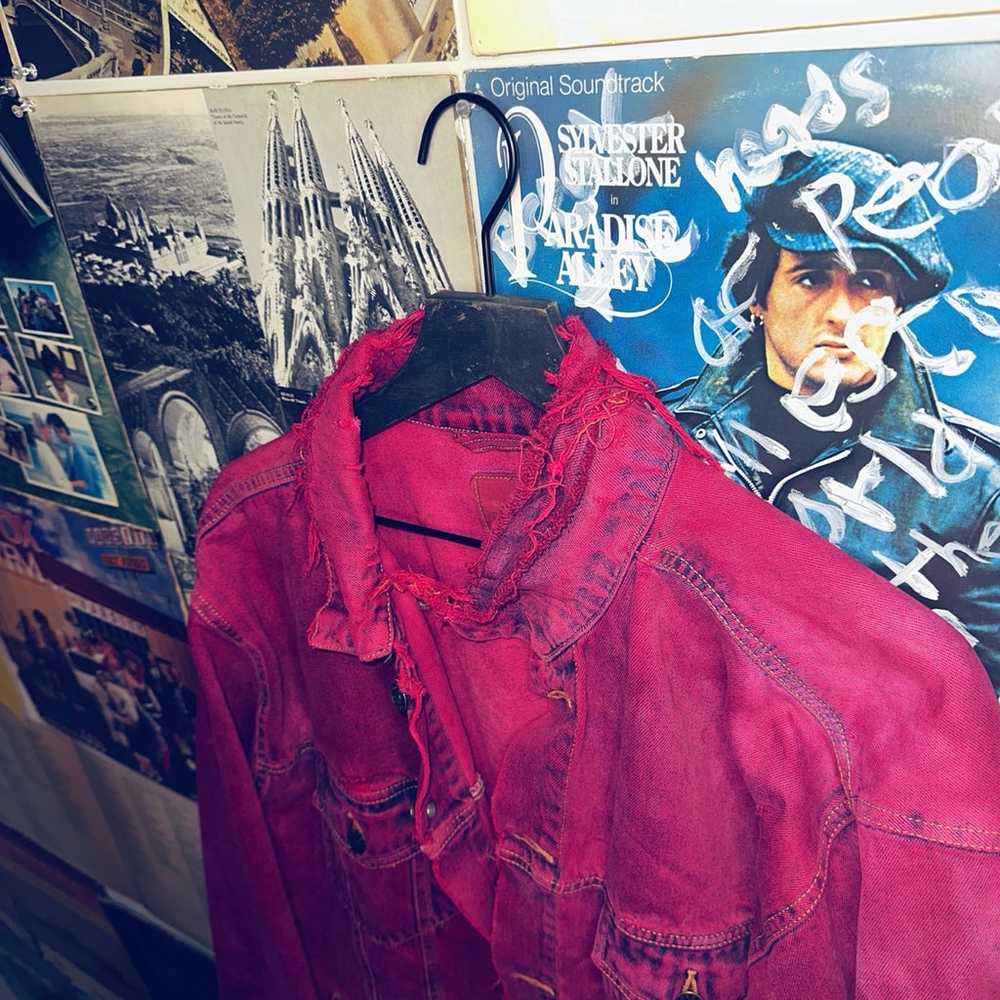 Vintage 90s Red Jean Jacket - image 2