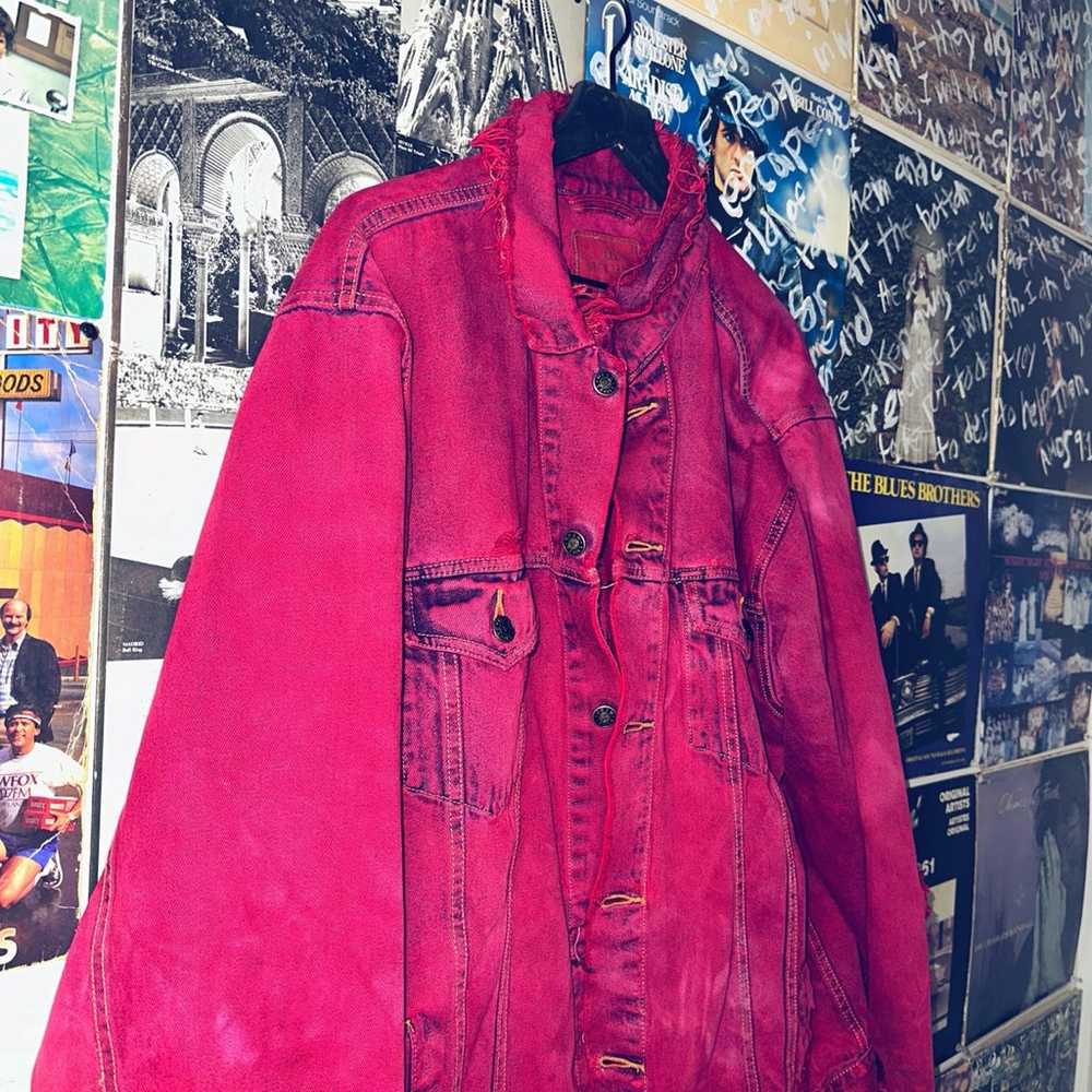 Vintage 90s Red Jean Jacket - image 3