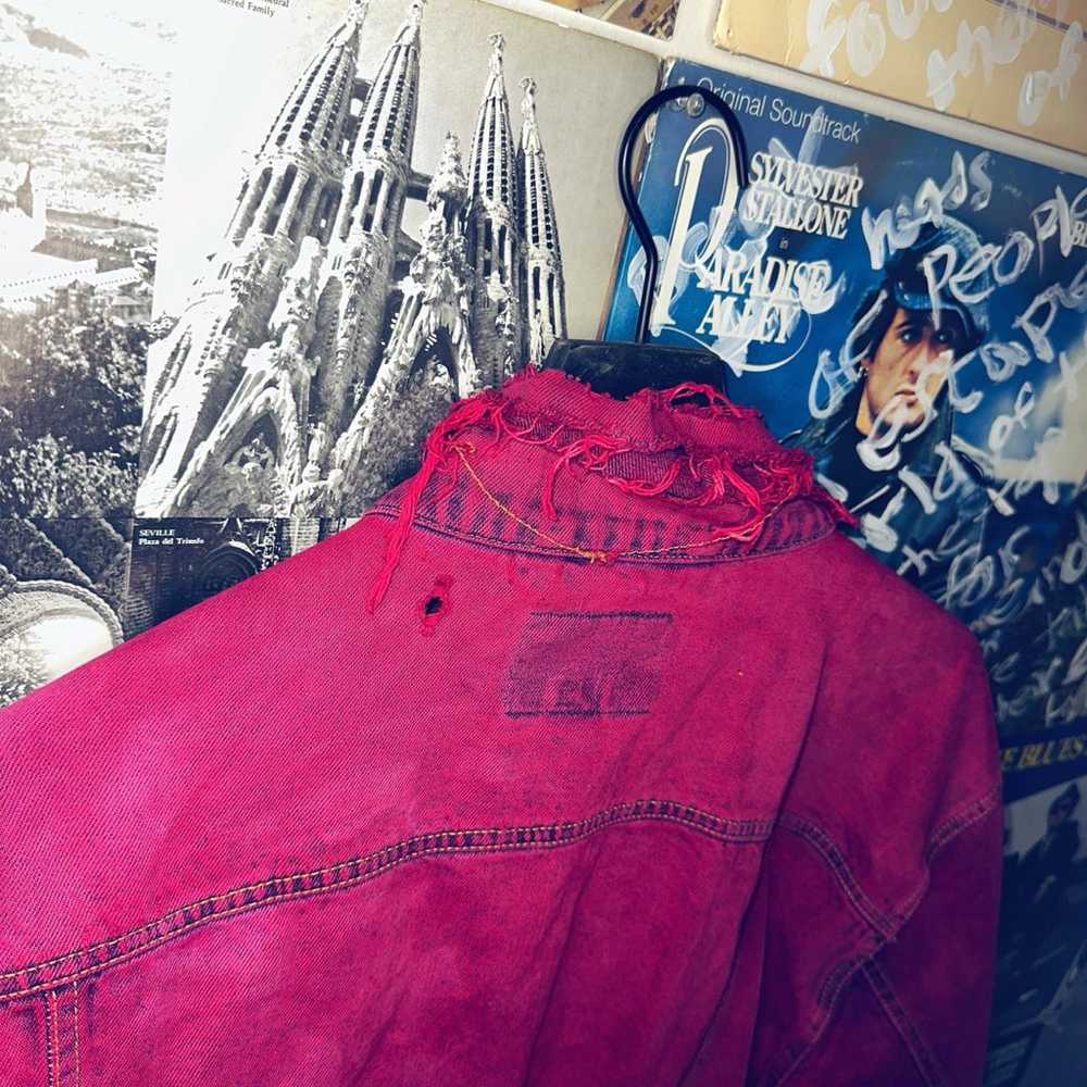 Vintage 90s Red Jean Jacket - image 6