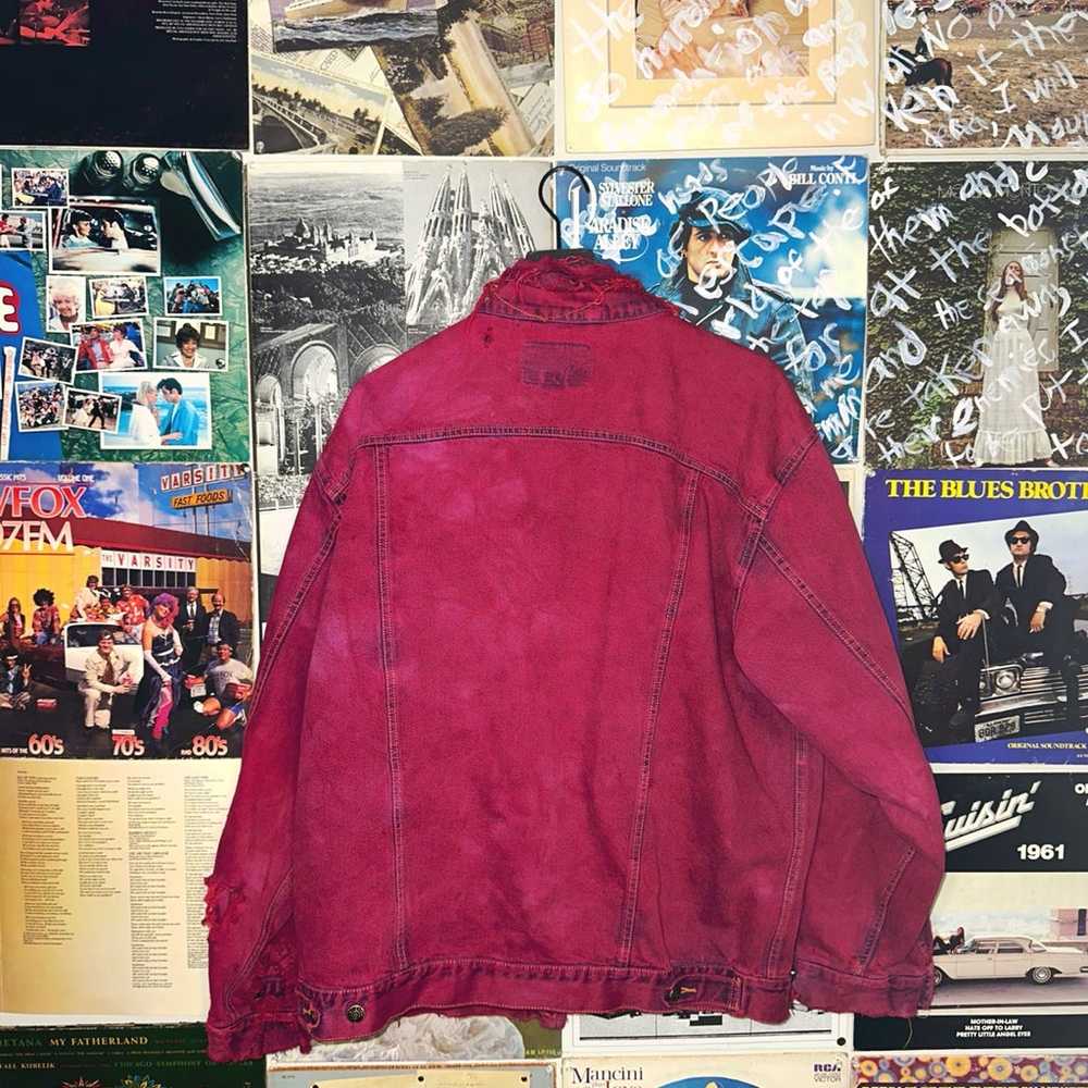 Vintage 90s Red Jean Jacket - image 7
