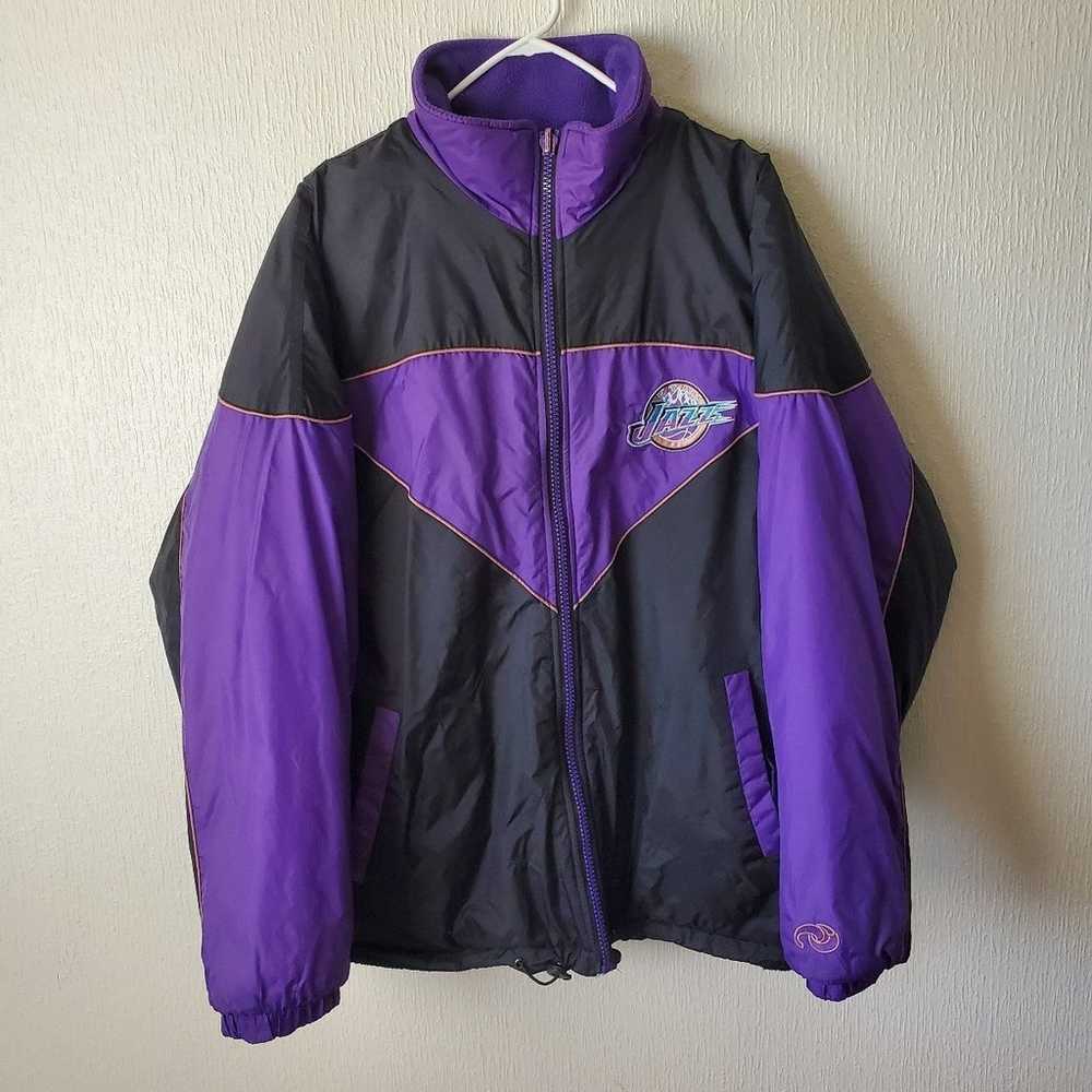 Vintage 90s Utah Jazz Purple Reversible Jacket - image 1