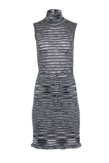 Missoni - Grey Striped Knit Turtle Neck Dress Sz 2