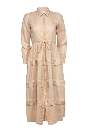 Rue Stiic - Beige Tiered Shirt Dress w/ Drawstring