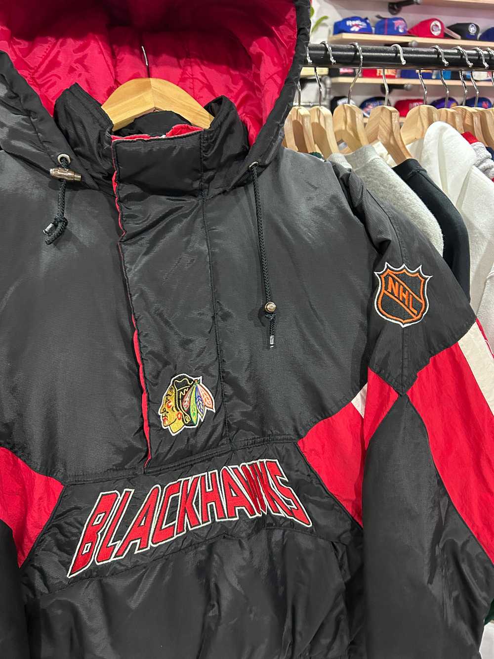 Vintage Starter Chicago Blackhawks pullover Jacke… - image 2