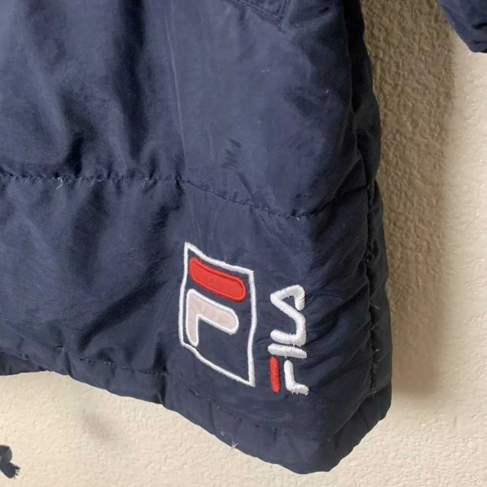 Vintage 90s FILA Feather Puffer Jacket ZipUp Coat… - image 2