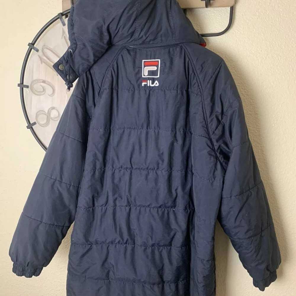 Vintage 90s FILA Feather Puffer Jacket ZipUp Coat… - image 5