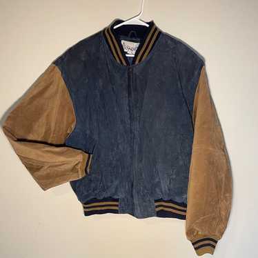 Vintage Leather Suede Varsity Bomber Jacket - image 1