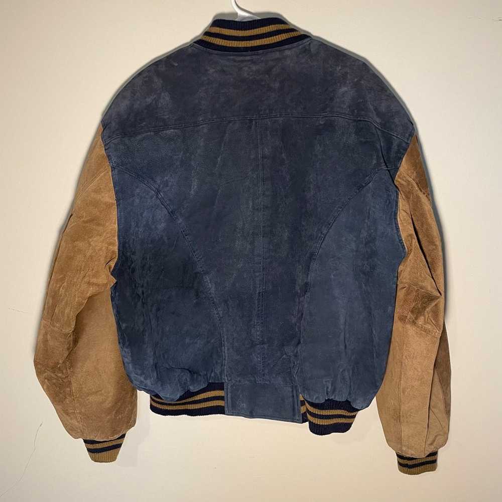 Vintage Leather Suede Varsity Bomber Jacket - image 2