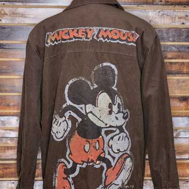 Vintage Disney Angry Mickey Mouse Brown Corduroy … - image 1