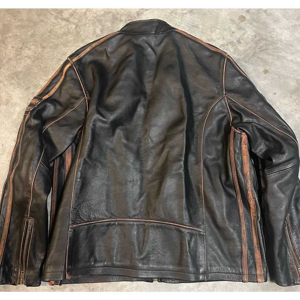Vintage Black Rivet Black Leather Motorcycle Jack… - image 6