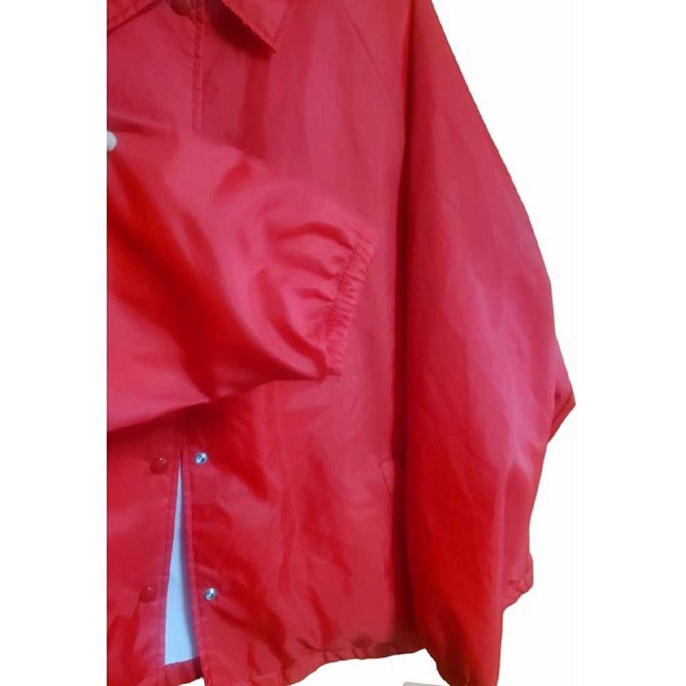 Vintage Nylon Windbreaker Jacket Adult Red Track … - image 5