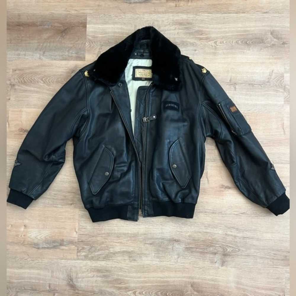 Vintage Bomber Leather Jacket - image 2