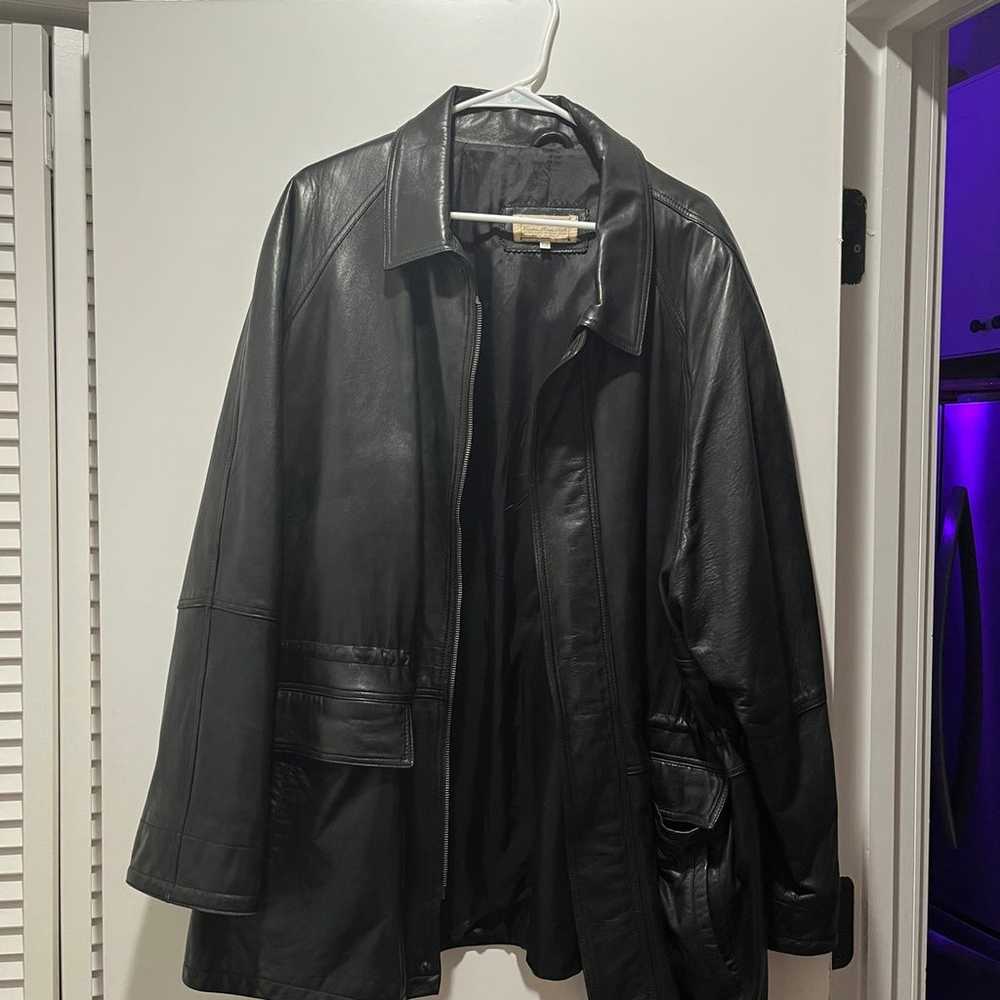 Oversized Vintage Italian Leather Jacket - image 1