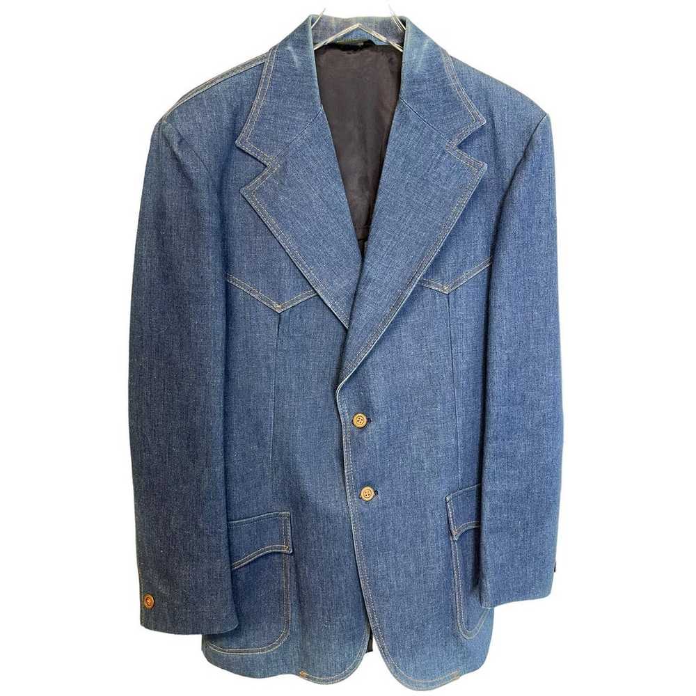 Farah Vintage Denim Western Denim Jean Jacket Coa… - image 1